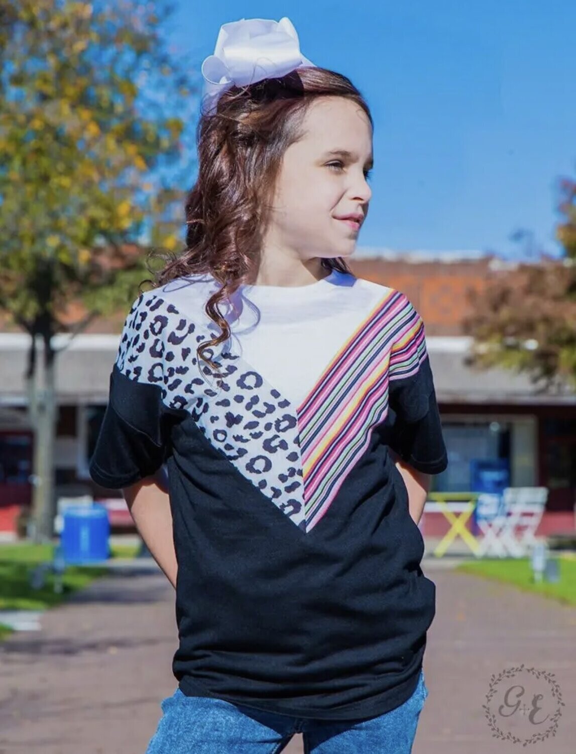 Dalmation &amp; Stripes Split Top