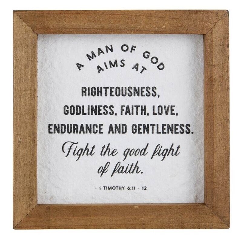 1 Tim 6:11-12 framed 5x5