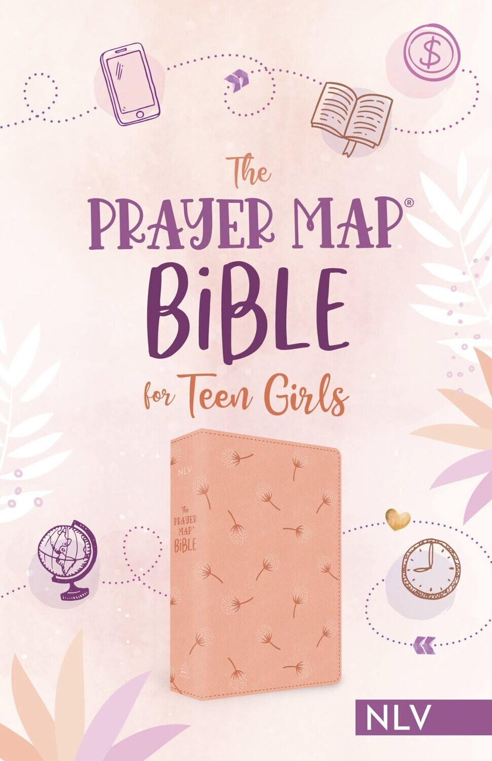 The Prayer Map Bible for Teen Girls-NLV Coral Dandelion