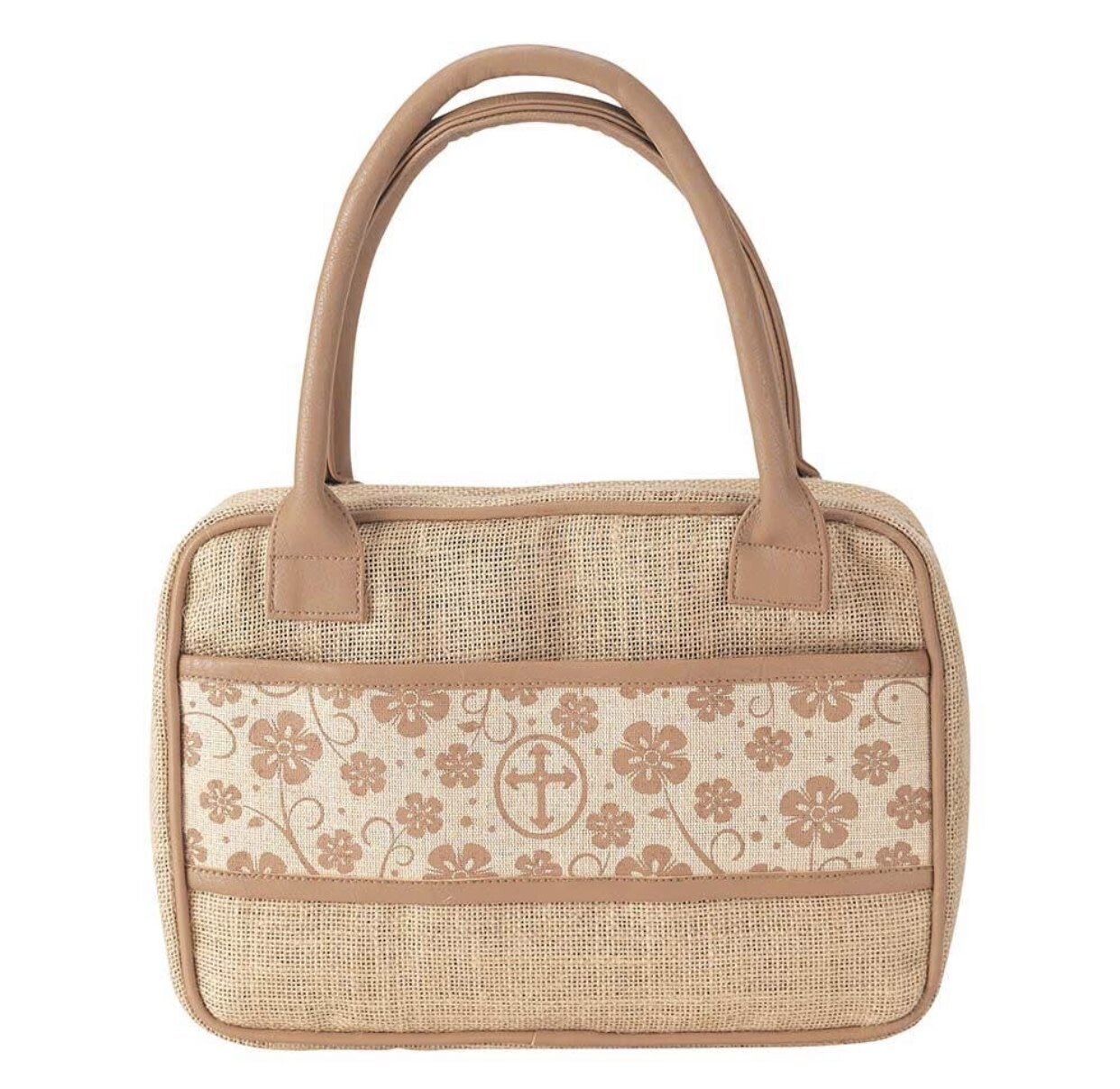 Burlap Floral Thinline Bible Cover
