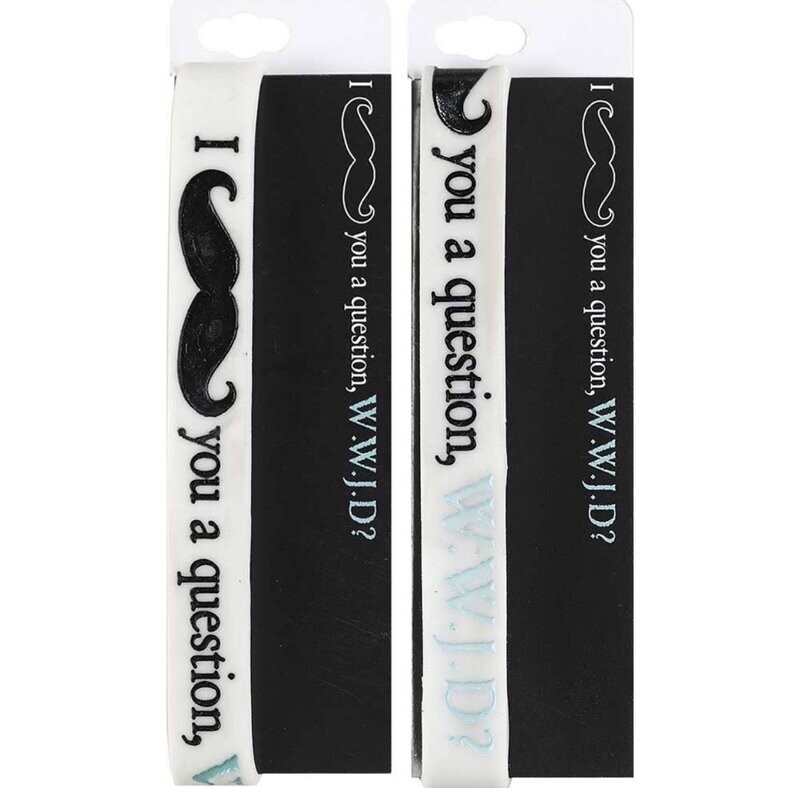 Mustache WWJD Bracelet