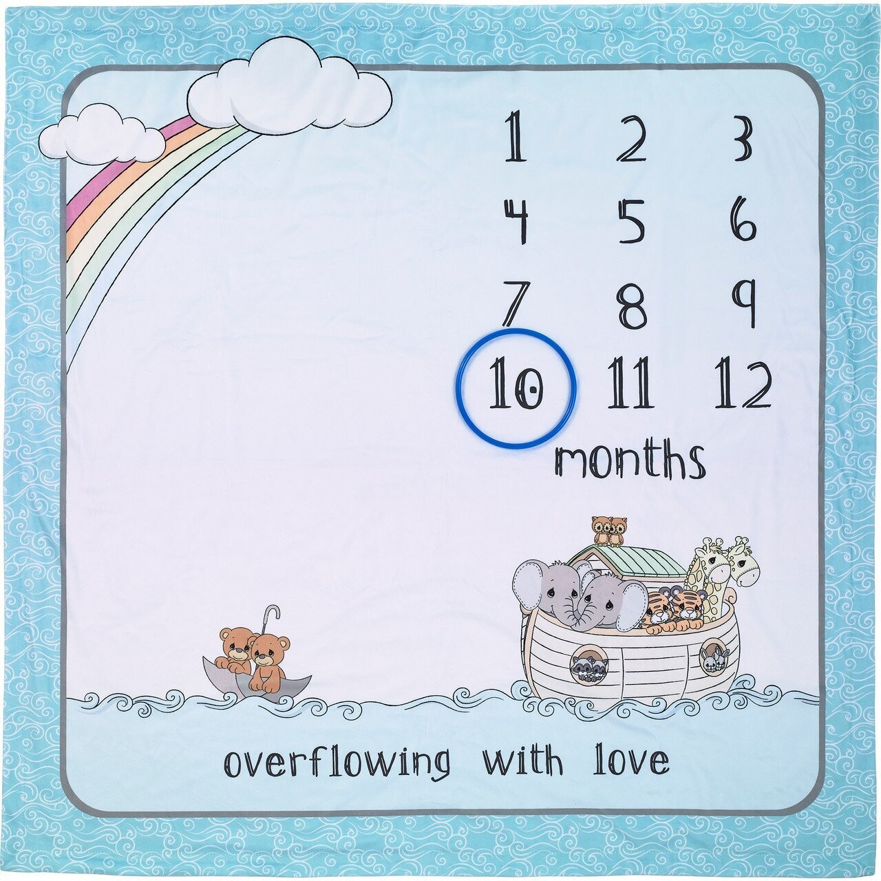 Noah&#39;s Ark Baby Milestone Blanket