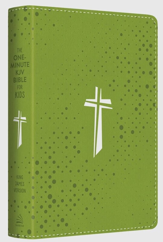 The One-Minute KJV Bible for Kids Neon Green Cross (8-12)