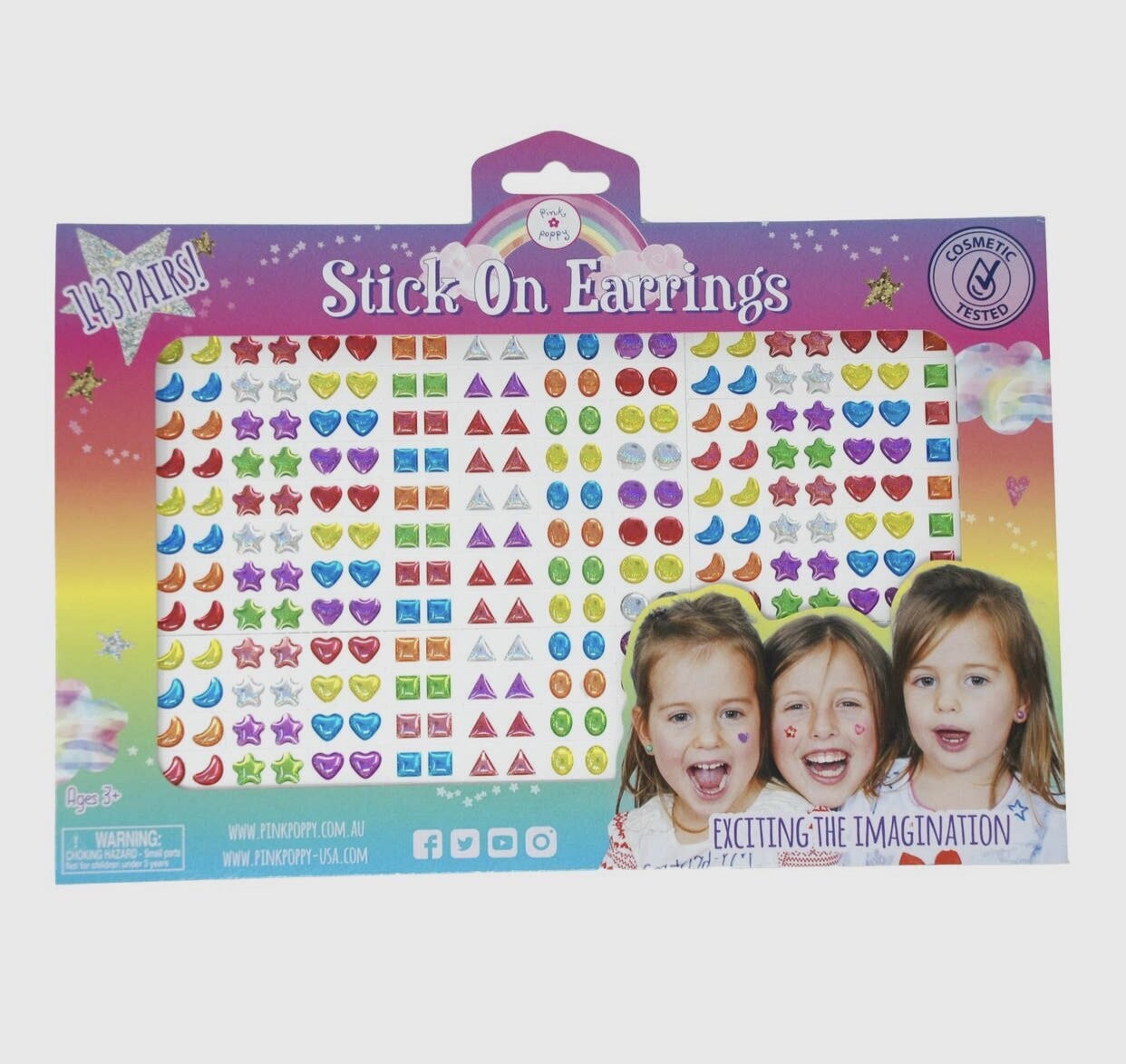 143 Pairs Stick on Earrings