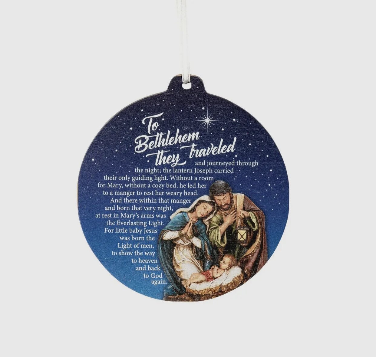 To Bethlehem They Traveled Wooden Ornament