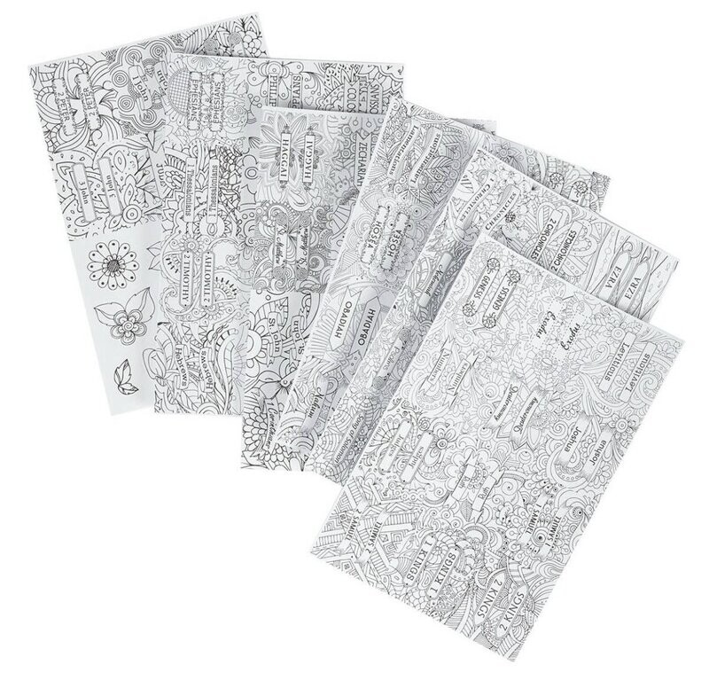 Colorable Bible Indexing Tabs with Stickers