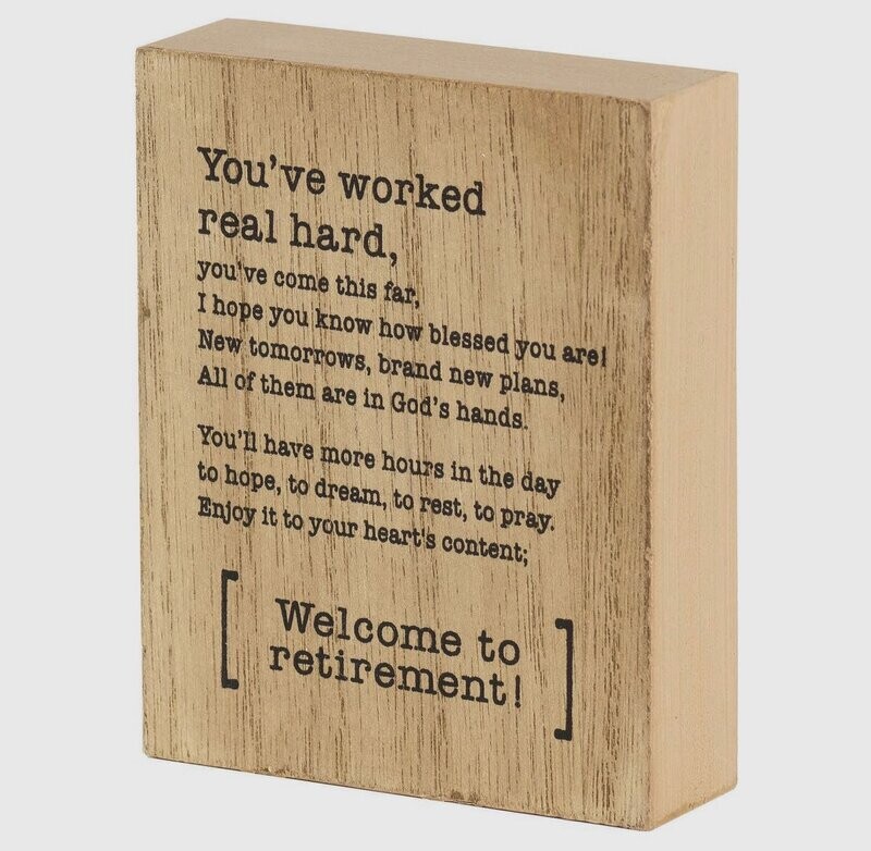 Retirement Wooden Block