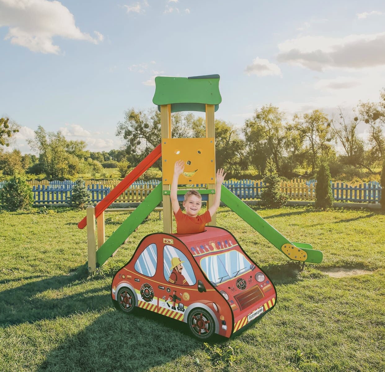 Fire Truck Pop Up Play Tent