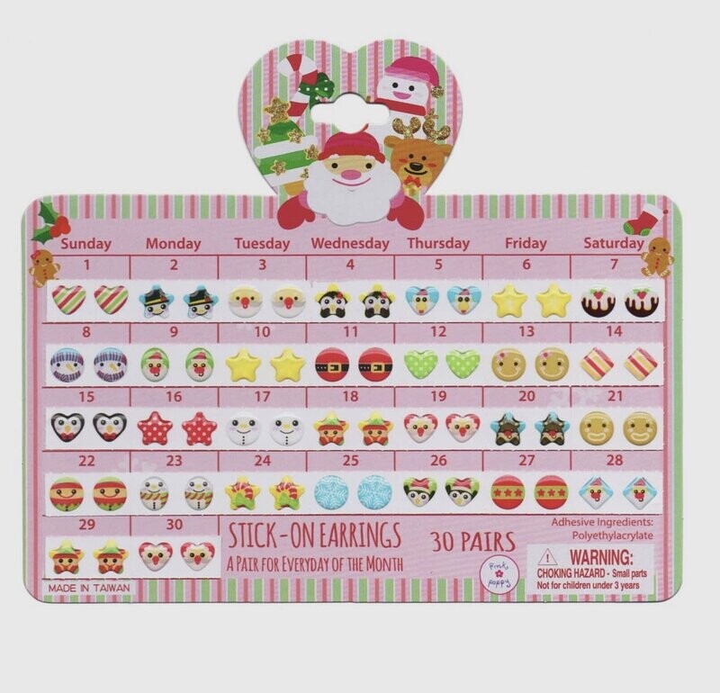 30 Days of Christmas Stick On Earrings
