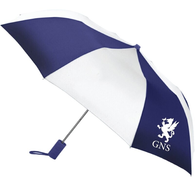 Folding Umbrella - Navy and White