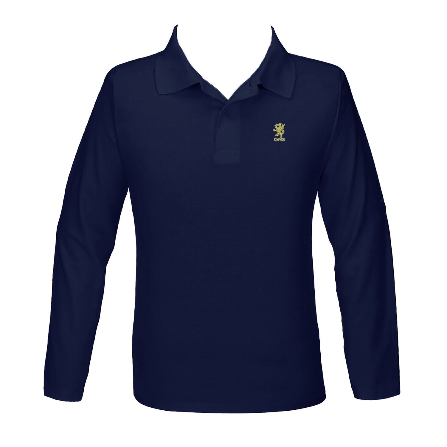 Golf Shirt, Long Sleeve - Navy - Youth/Unisex, Size: S