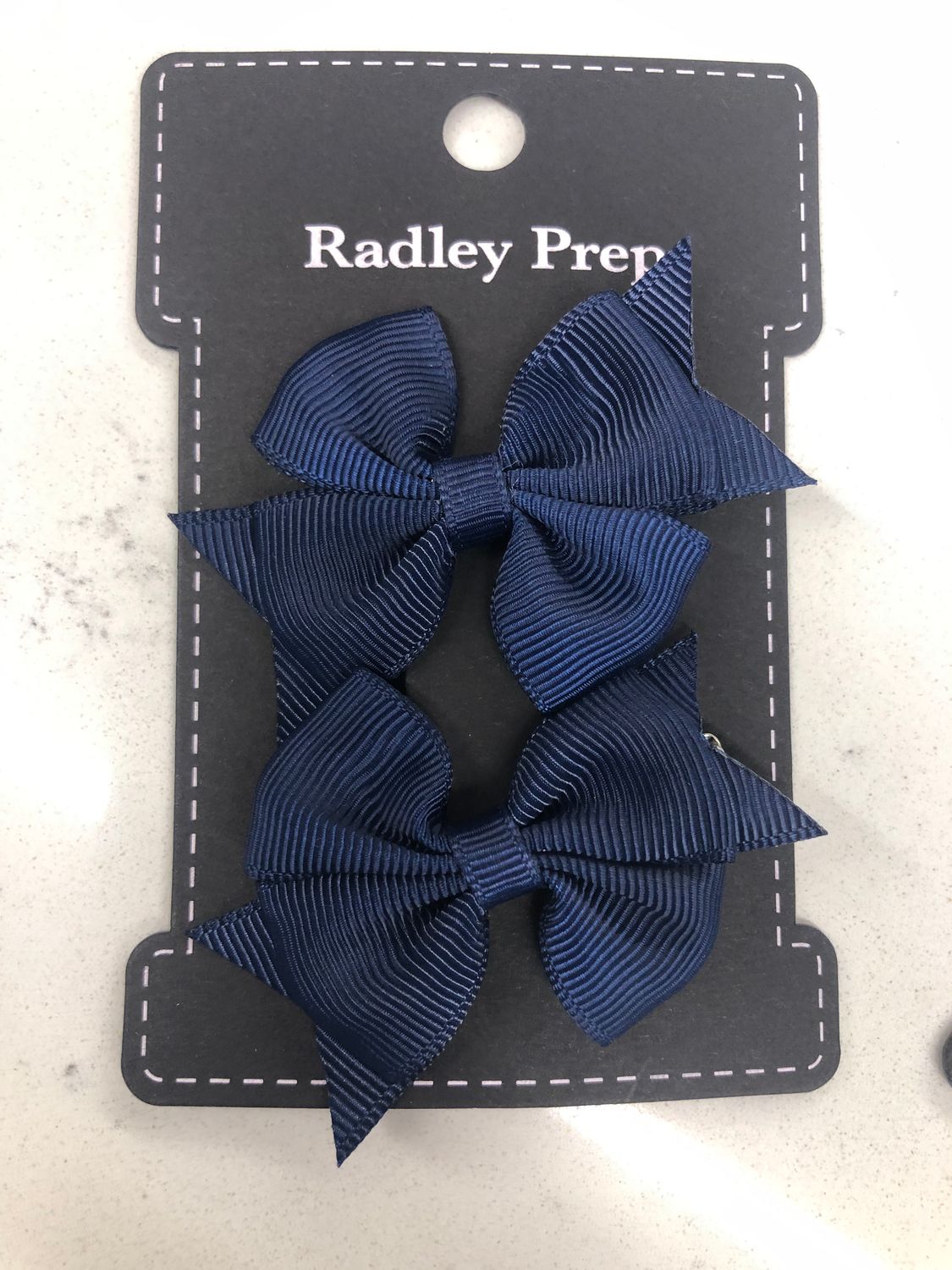 Bow Clip Set, Color: Navy