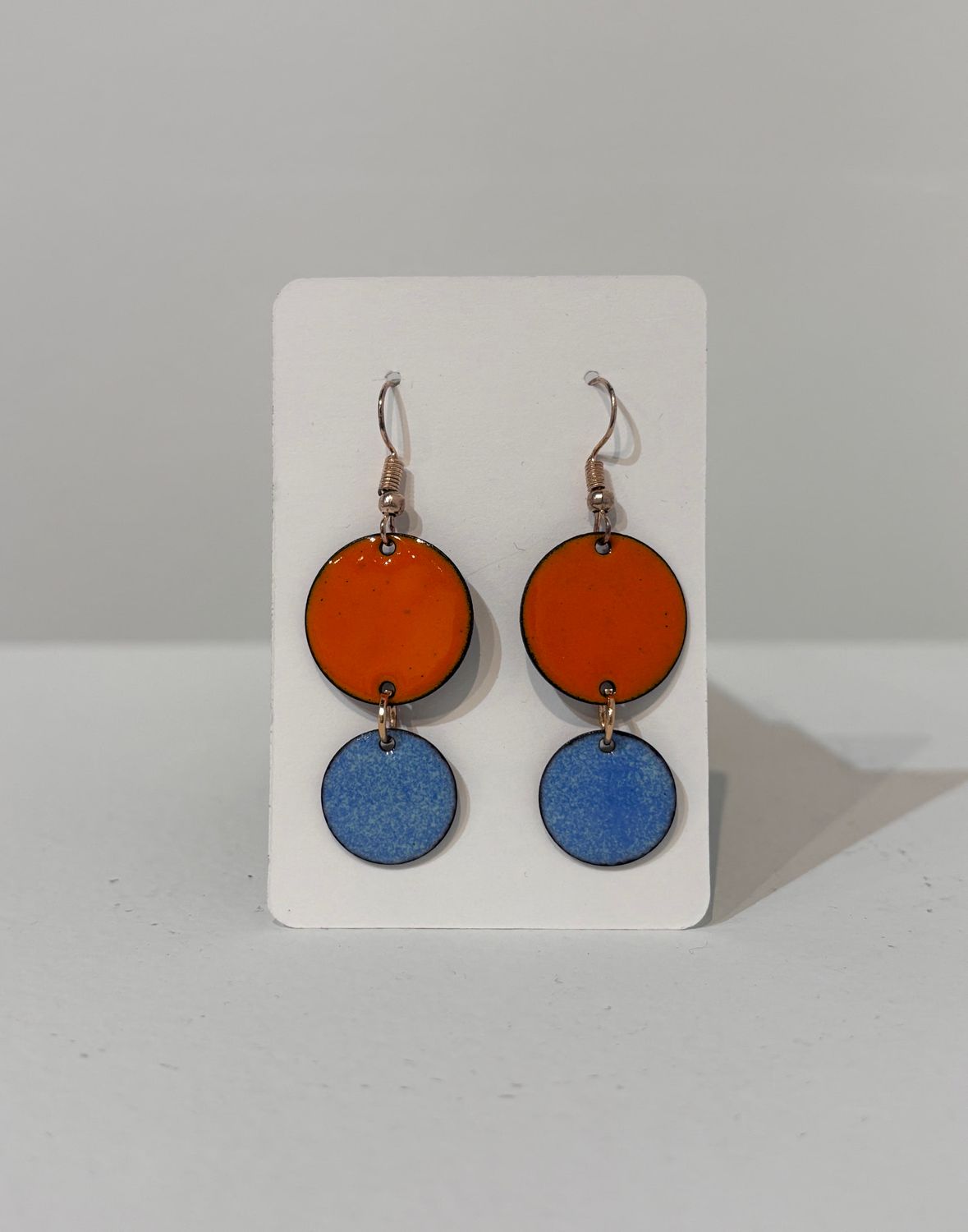 December Daisy - 21 Earrings - Orange &amp; Blue Circles