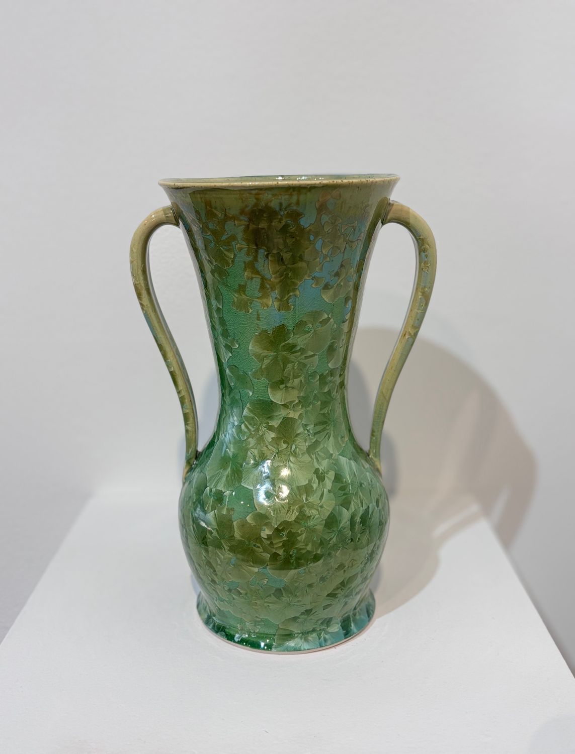 Nick Roncone - 3 Green Crystalline Vase w/ Handles