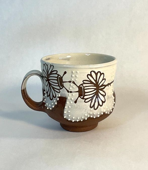 Jennifer Cooper - 3 White Double Flower Mug