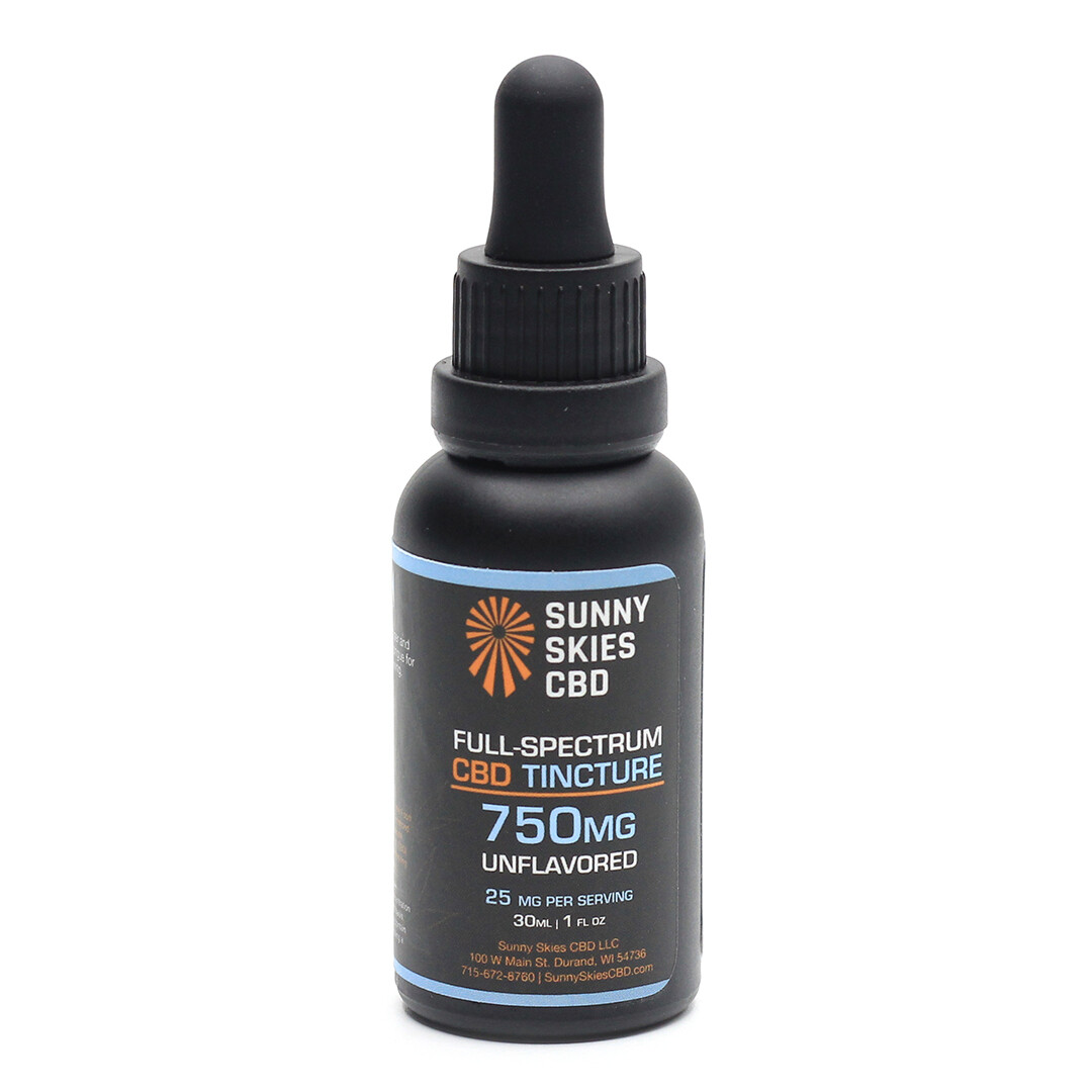 sunny skies tinctures, Strength: 750 mg, Strain: unflavored