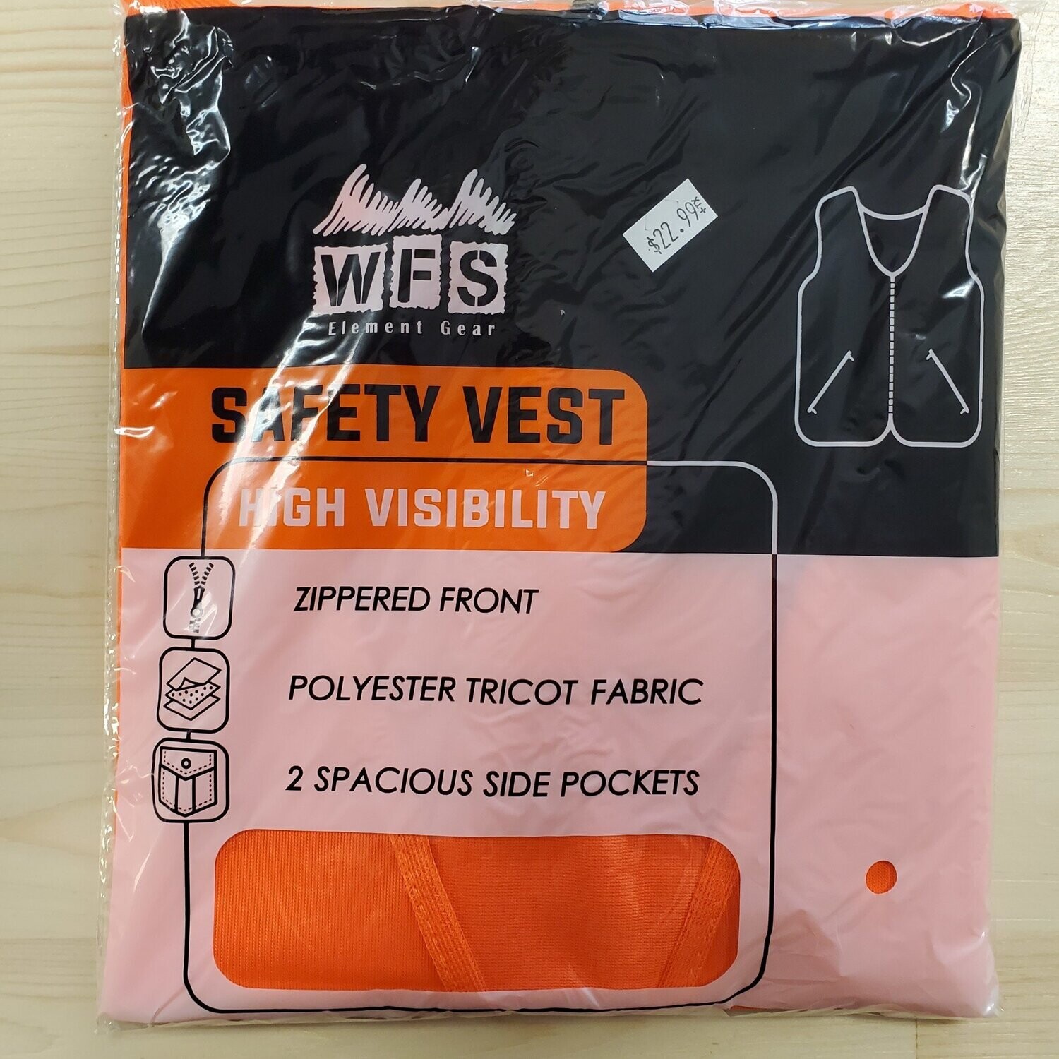 Zippered Blaze orange vest 3x/4x