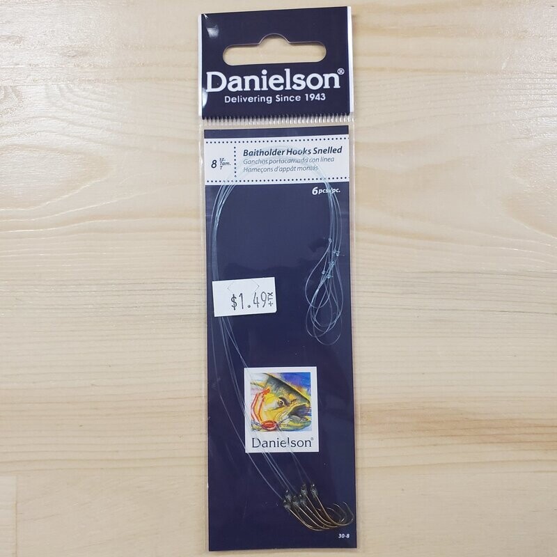 Danielson Snelled Hooks sz8