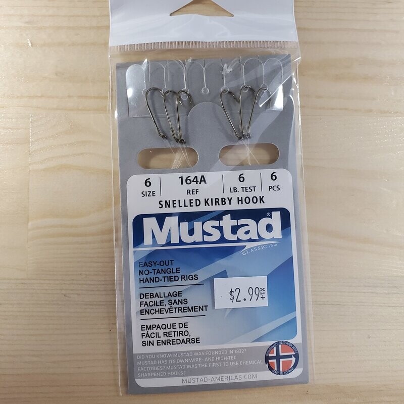 Mustad snelled kirby sz6