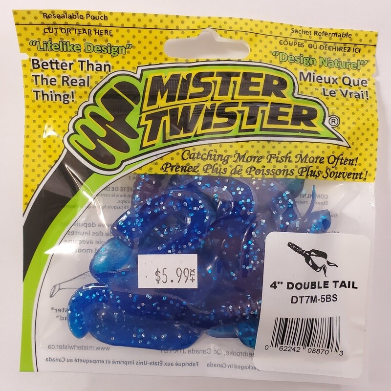 Mister Twister double tail blue 4&quot;