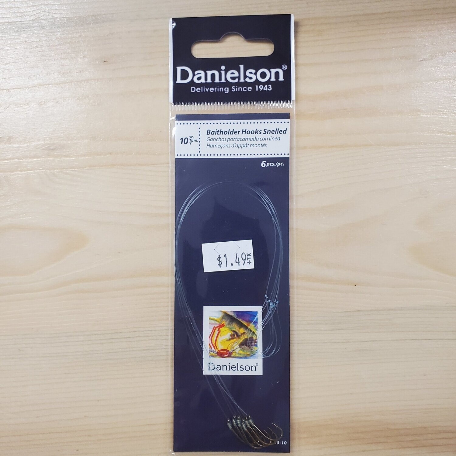 Danielson Snelled Hooks sz 10