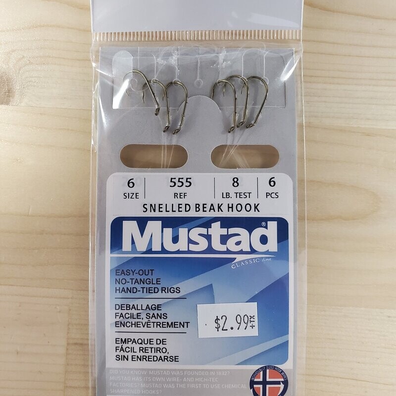 Mustad snelled beak sz6