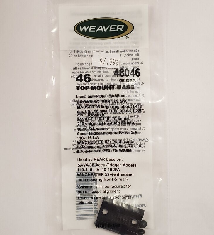 Weaver 48046 scope base