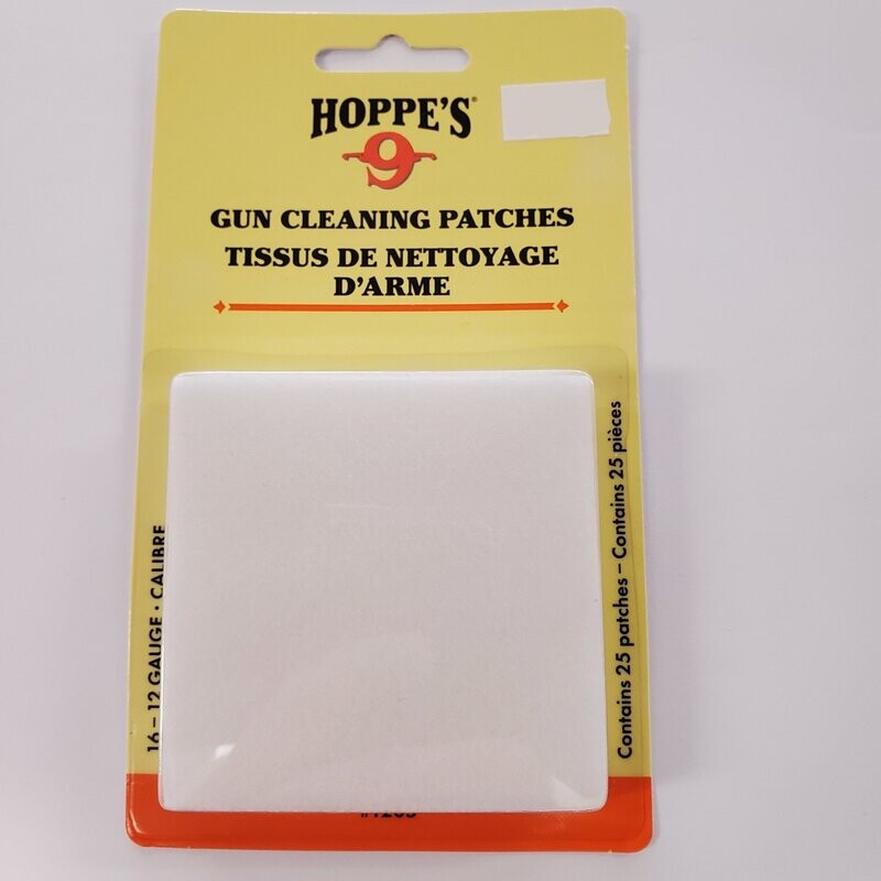 Hoppes Cleaning Patches 16-12 gauge