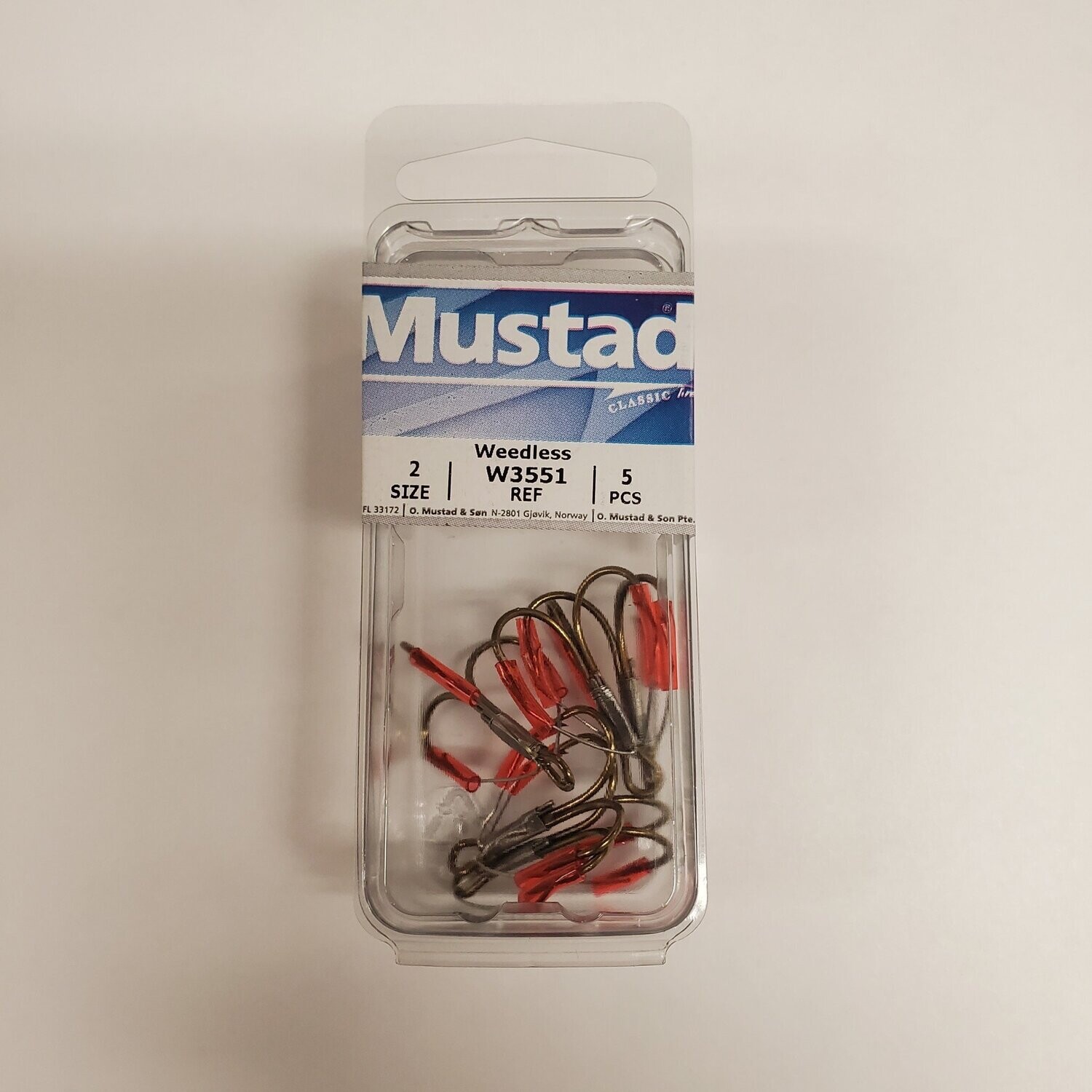 Mustad W3551 Weedless treble hook sz2