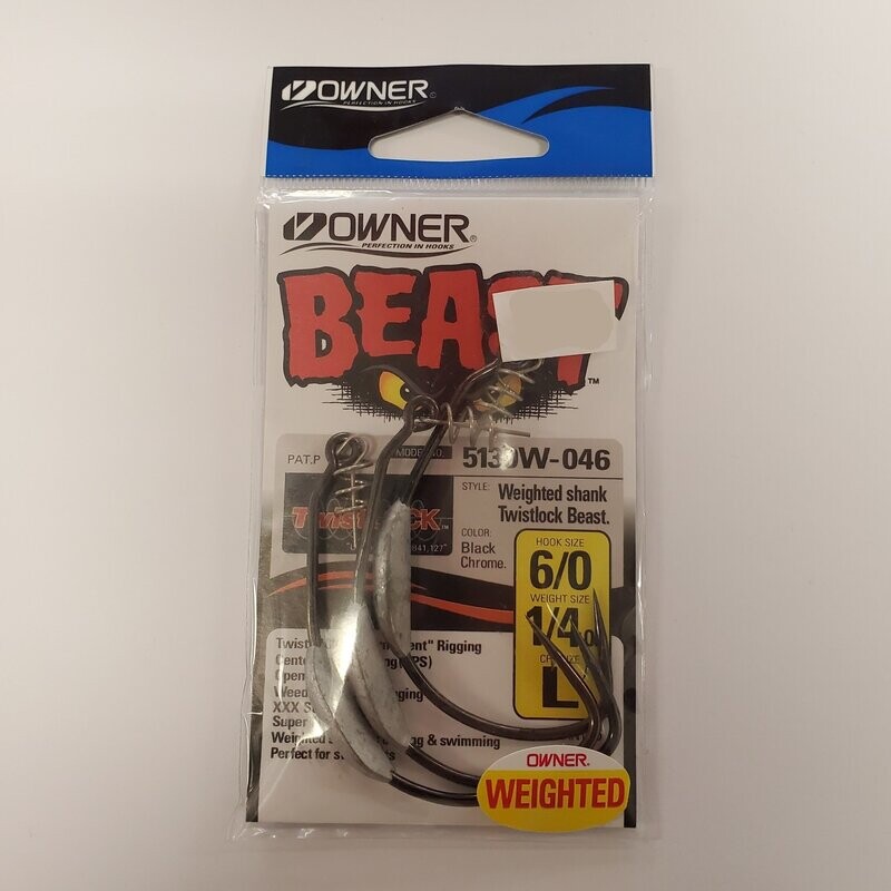 Owner Beast Weighted hook 1/4oz 6/0 hook
