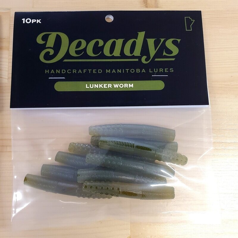 Decadys Lunker Worm 2.5&quot; Green Pumpkin