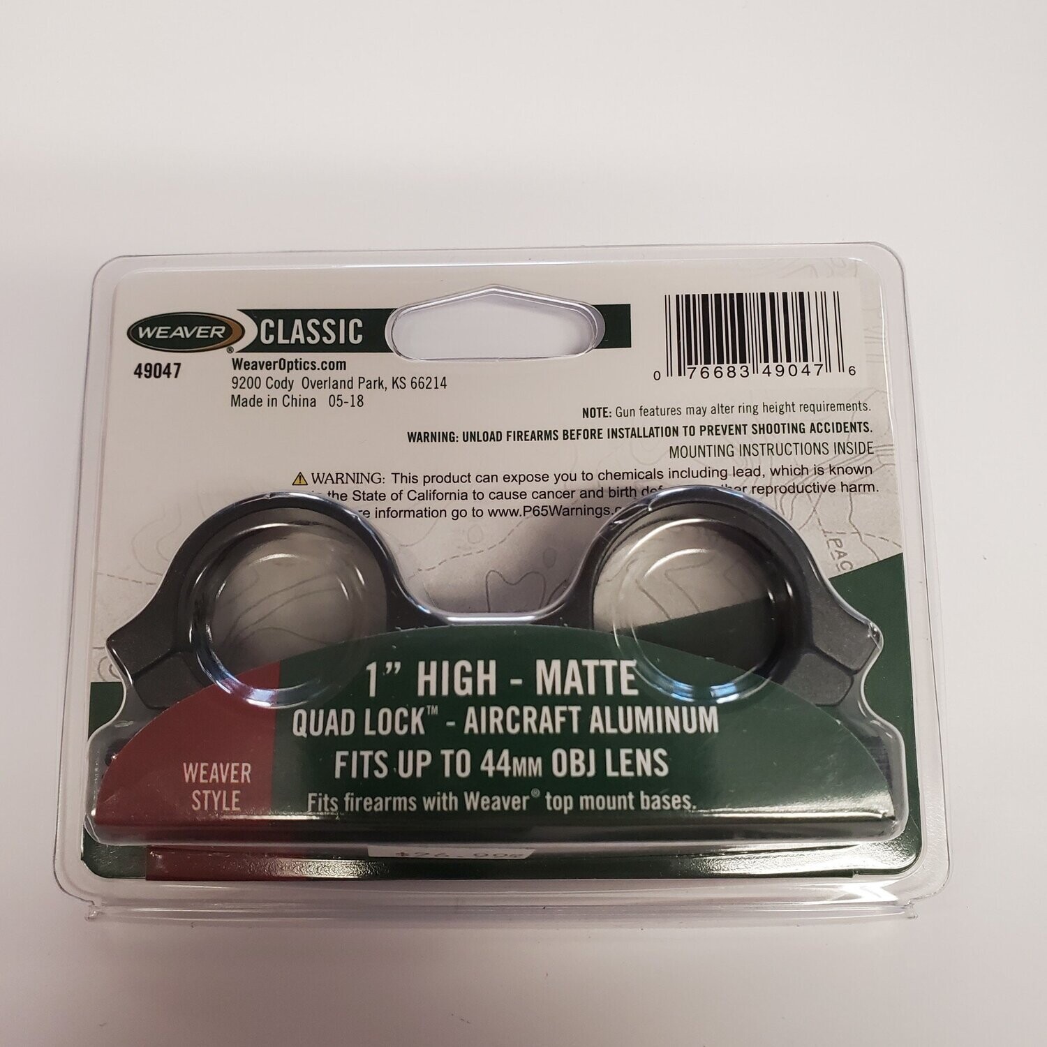 Weaver Classic 1&quot; high scope rings