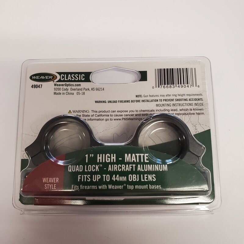 Weaver Classic 1&quot; high scope rings