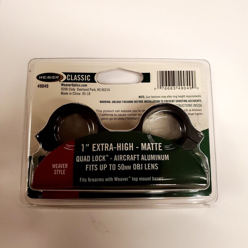 Weaver Classic 1&quot; Extra-high scope rings