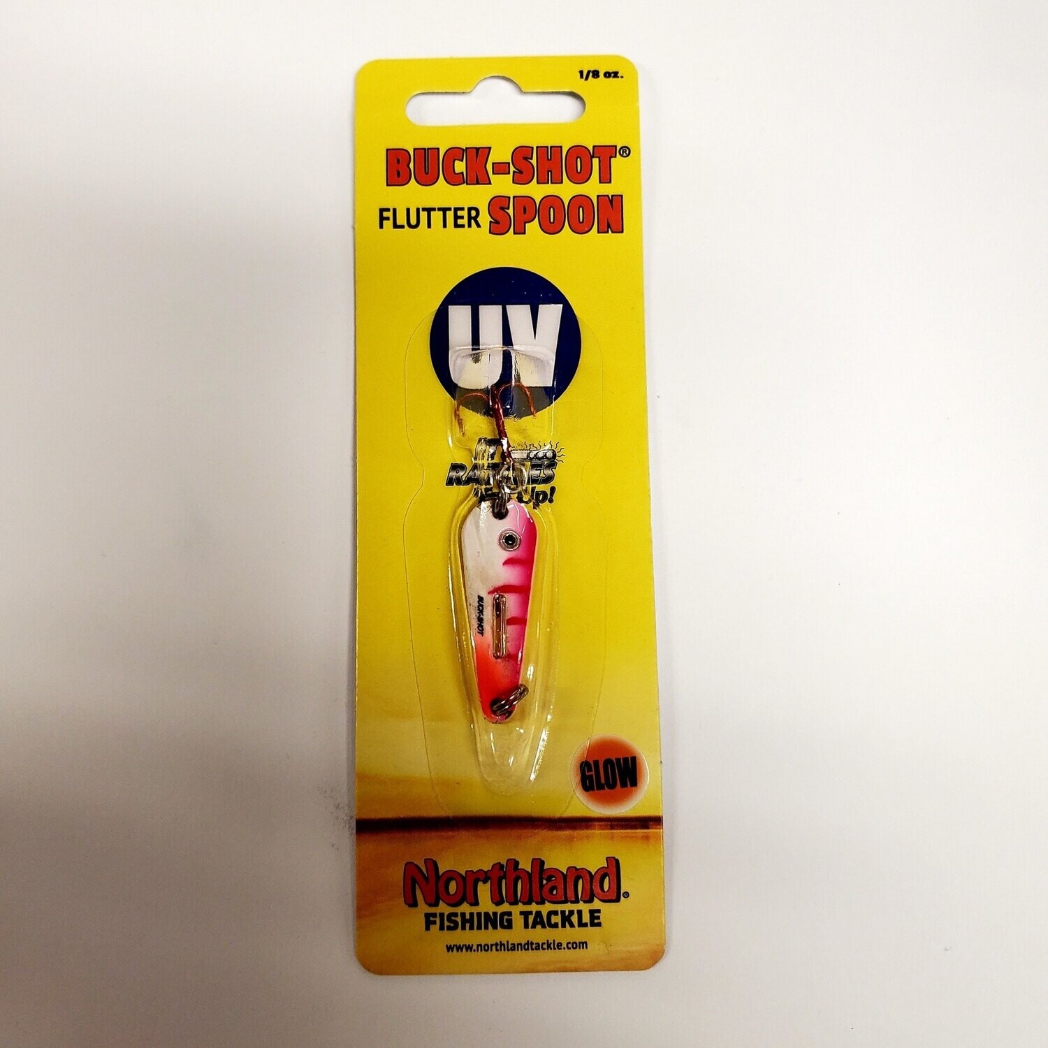 Northland Buck-shot Flutter Spoon 1/8oz UV Pink Tiger