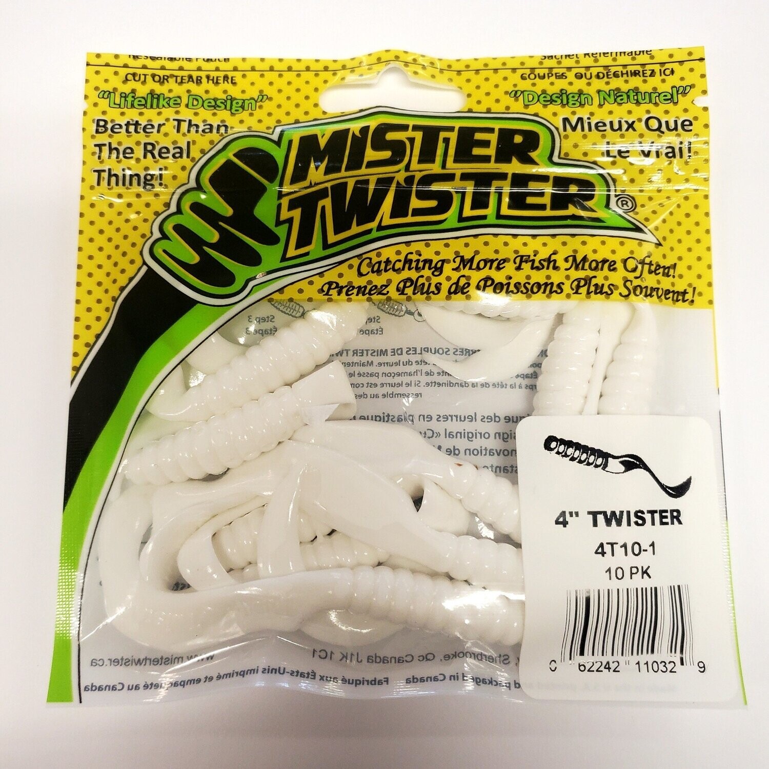 Mister Twister curly tail white 4&quot;