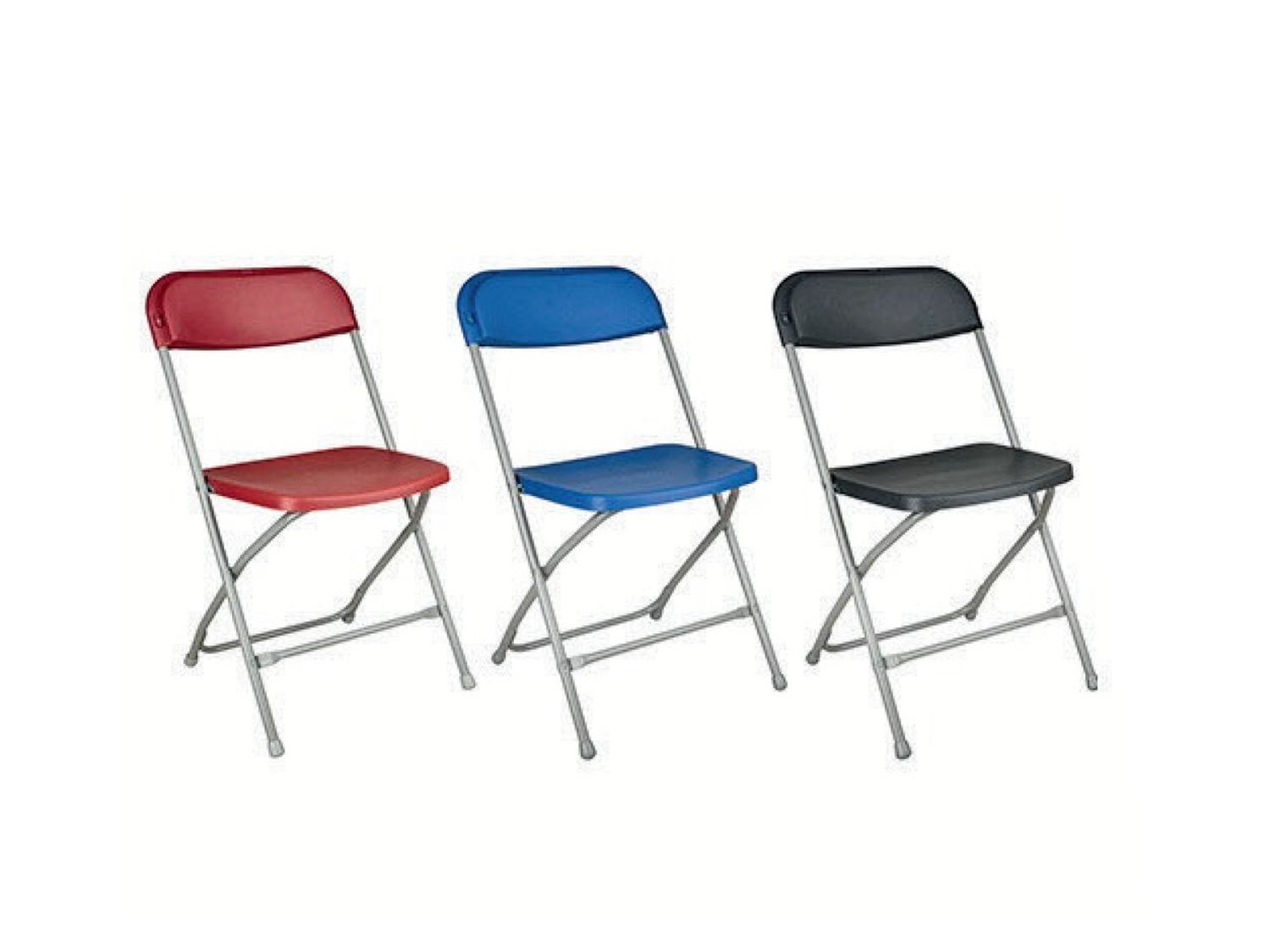 Folding Polypropylene Chair - Blue/Charcoal/Red