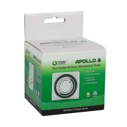 Titan Controls Apollo 8 - 2 Outlet Mechanical Timer