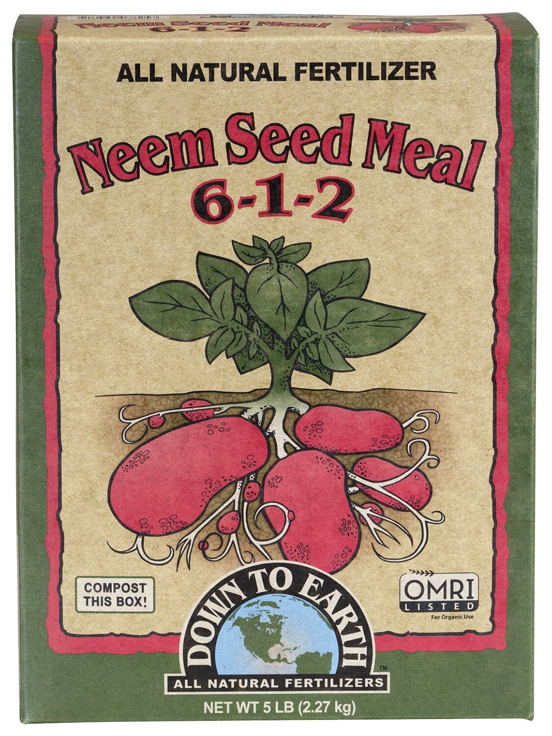 Down To Earth Neem Seed Meal 5lb