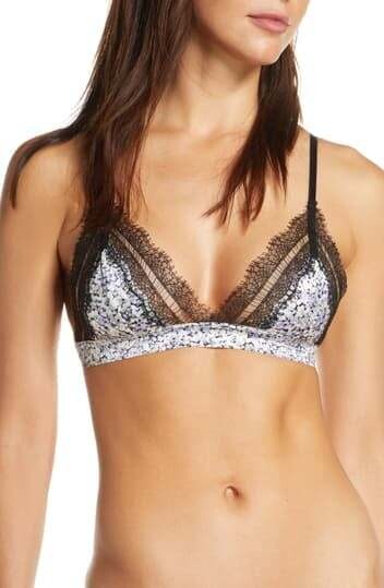 Jason Wu Classic Lace Triangle Bralette In Lavender 