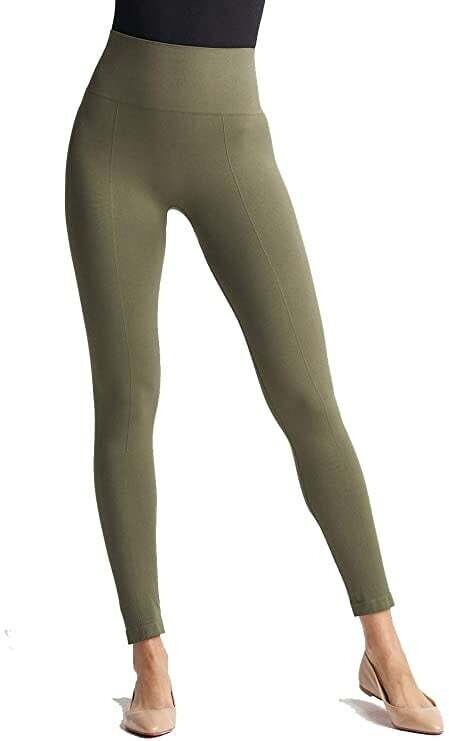 Yummie Women&#39;s High Waist Tummy Shaping Legging Sockshosiery, Grape Leaf, S/M