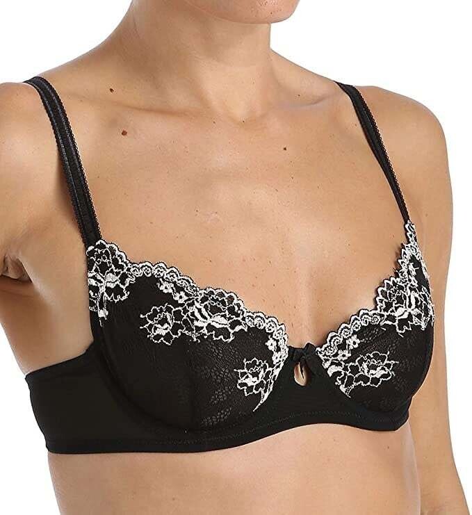 Jezebel Demure Unlined Bra - Black Crossdye - 34D