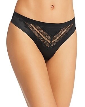 Jason Wu Eyelash Lace Thong  Jet Black