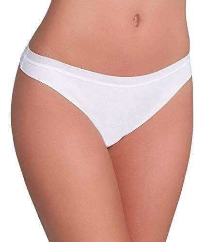 DKNY White Cotton Thong