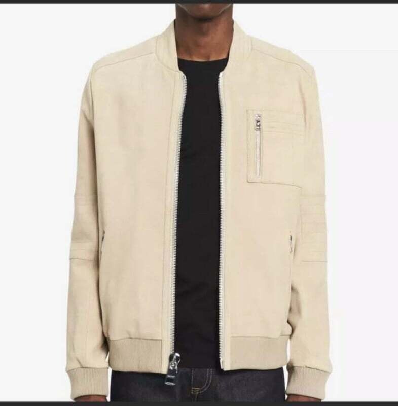 Calvin Klein Leather Bomber Jacket