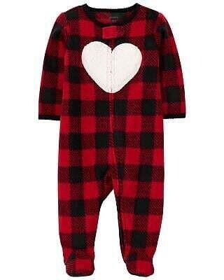 Carter&#39;s Fleece Heart Buffalo Plaid Pajamas