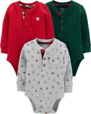 Carter&#39;s 3Pk Boys Waffle Bodysuits, 6m