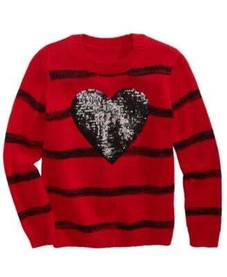 Epic Threads Girls Sequin Heart Sweater, 6X