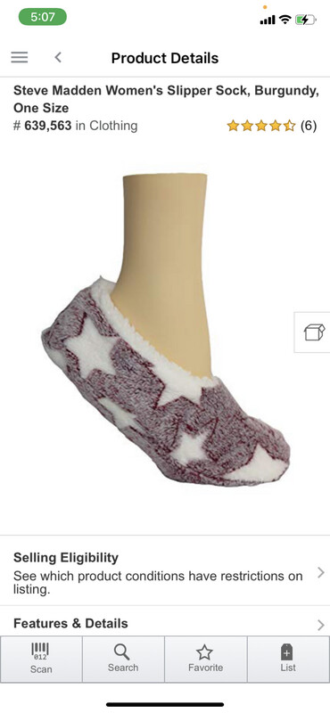 Steve Madden Star Faux Fur Lined Slipper Socks (5-10)