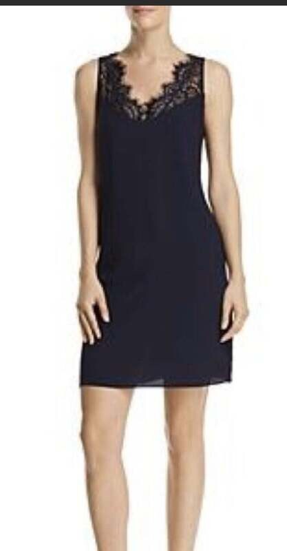 AQUA Lace Trim Shift Dress